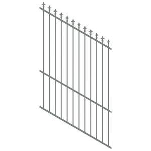 ProtectorAl 0350-1200W x 1800H Palladium Silver Spear Top Pool Fence Panel Raked 16-30º
