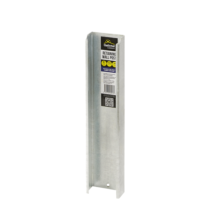 Galintel Outdoors 75 x 450mm Hot-Dip Galvanised Retaining Wall C End Post