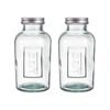 2PK Ladelle Eco Recycled Rustico 500ml Clear Storage Glass Bottle Container