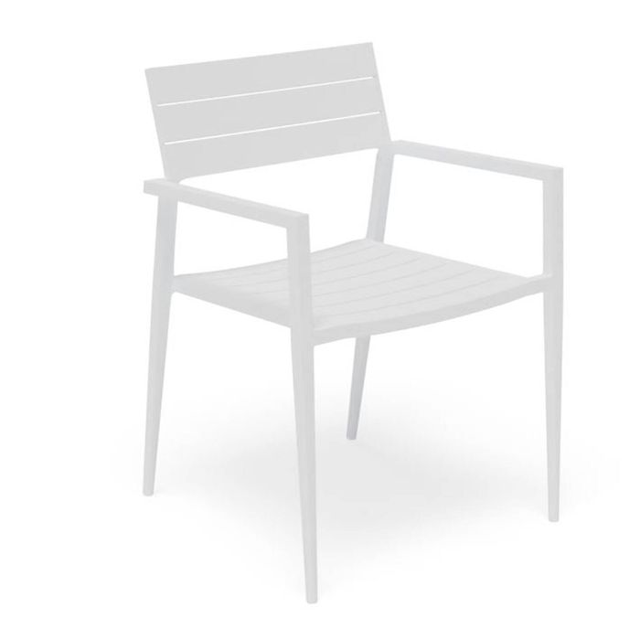 Halki Outdoor Dining Chair Matt White - No Cushion
