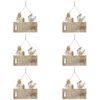 6x LVD Wooden Christmas Sign w/ String Home/Office Hanging Decor 17.5x14.5cm