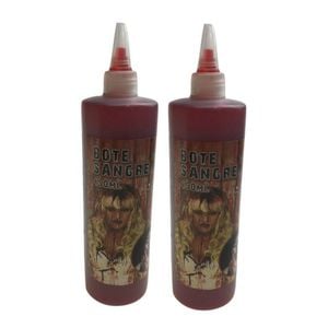 2x 450ml Bottle Vampire FAKE BLOOD Zombie Halloween Red Make Up Gel Cream Horror - Red | 450ml | Fake Blood