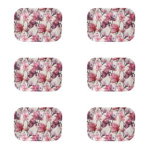 6PK LVD Melamine/Bamboo Rectangle Serving Tray 29.9x20.8cm - Magnolia