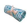 Bloomington Zebra Chenille Textured Throw Rug Aqua 127 x 152 cm
