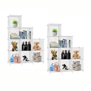 SOGA 2X White 9-Cube Storage Shelf 149cm