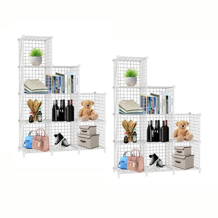 SOGA 2X White 9-Cube Storage Shelf 149cm