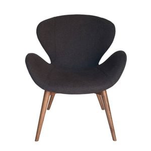 Sk Designer Living | Replica Arne Jacobsen Swan Chair | Walnut Legs - Dark Grey Fabric
