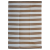 Fab Habitat 270x360cm Beige & White Brittany Stripes Foldable Waterproof Outdoor Carpet For Camping