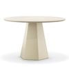 Malley 120cm Ecru Putty Pedestal Round Dining Table
