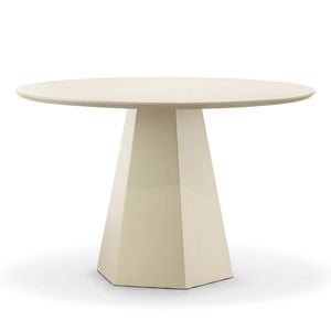 Malley 120cm Ecru Putty Pedestal Round Dining Table