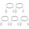 iWill 5 Pack 1m Data Transfer Charger Charging USB Type C Cable Cord Bulk White TPE Plastic
