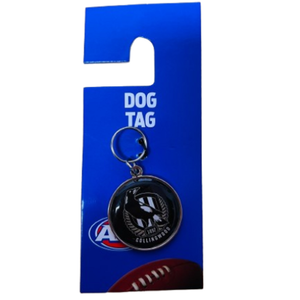 AFL Pet ID Tag - Collingwood Magpies - Engravable - 30mm diameter