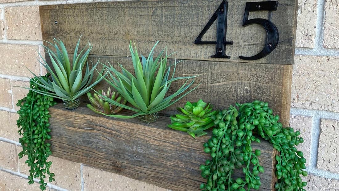 house number planter