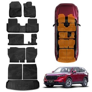 3D Floor Mats Boot Liner Set for Honda CRV CR-V 7 Seats 2023-Onwards TPE Cargo Kick Back Seat Cover