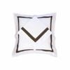 Ava Collection White European Pillowcase Set - Espresso Trim