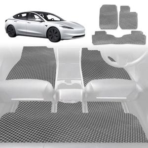 6D Diamond Car Floor Mats for Tesla Model 3 2024-Current-Full Set-Grey-Outback GT