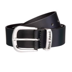 Hard Yakka Black Leather and Brass Buckle Belt - Size 112