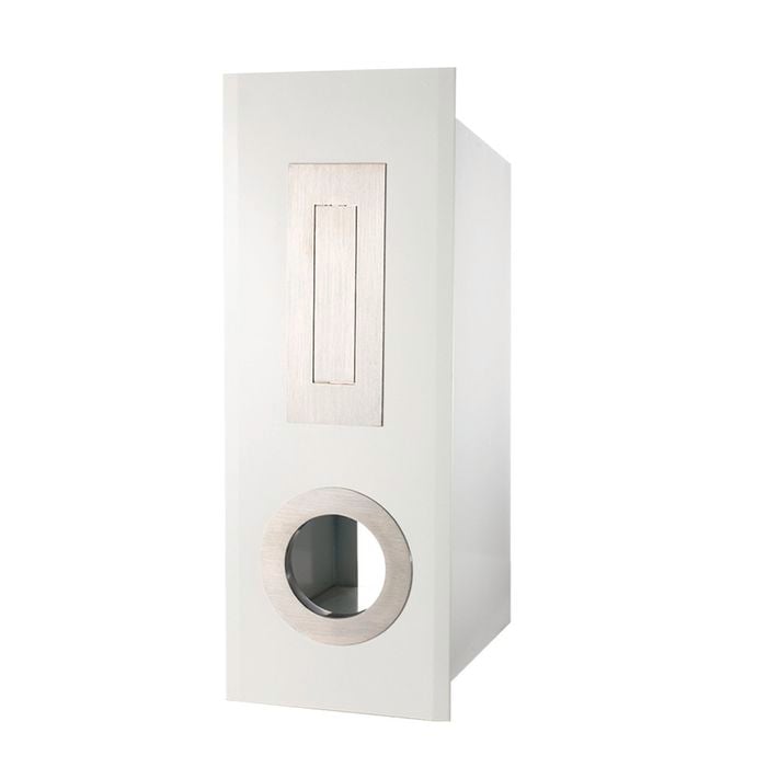 Sandleford White Stainless Steel Highlander Fence Mounted Letterbox
