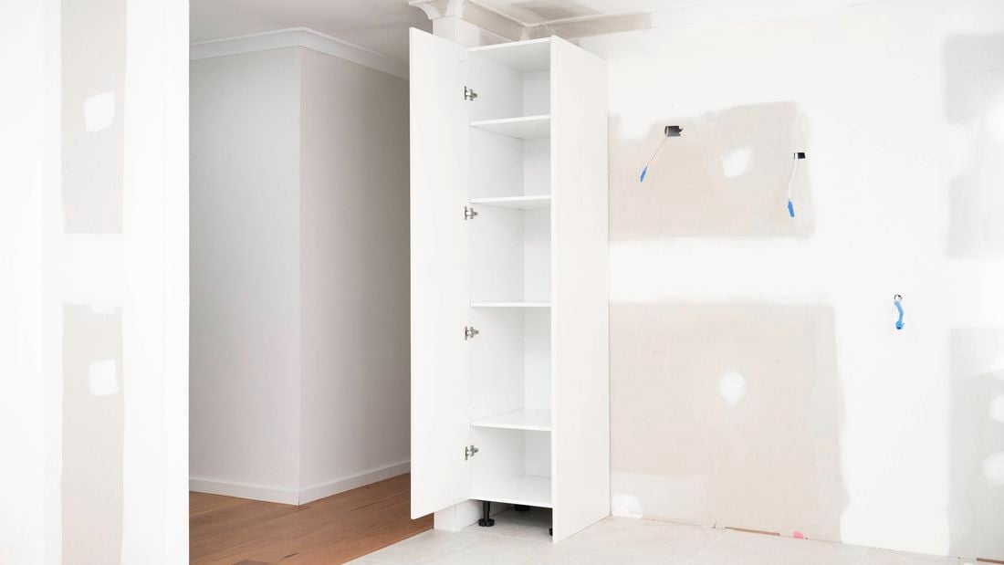 Pantry with multiple shelves