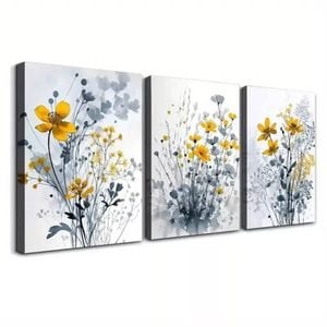 3 Set of Floral Wall Art  Print 100% Australian Made 3 x 40x60cm  (Stretched)