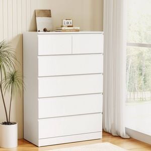 Chest Of 6 Drawers Storage Cabinet White