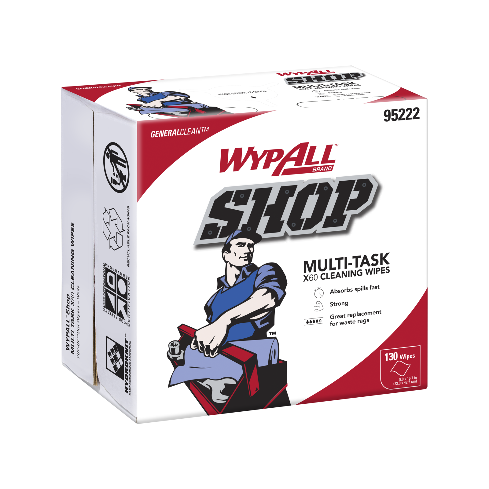 Wypall X60 Cleaning Wipes Box - 130 Wipes product image