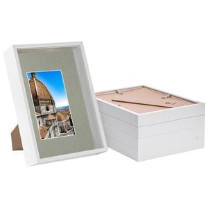 Nicola Spring 3D Deep Box Frames with A5 Mount - A4 (8" x 12") - White - Pack of 5