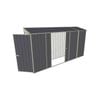 Build-a-Shed 0.8 x 3.7 x 2m Skillion Single Hinged Door Shed with Double Sliding Side Doors - Grey
