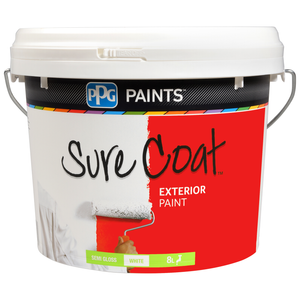 PPG Paints 8L White Semi Gloss Sure Coat Exterior Paint