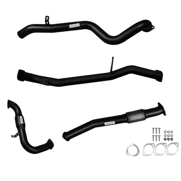 Ignite Exhausts Turbo Back For Nissan Gu Patrol 3l Leaf Spring Ute 3" Cat & Pipe Black Aluminised Steel