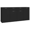 vidaXL Sideboard Black Engineered Wood Side Cabinet Storage Home Organiser