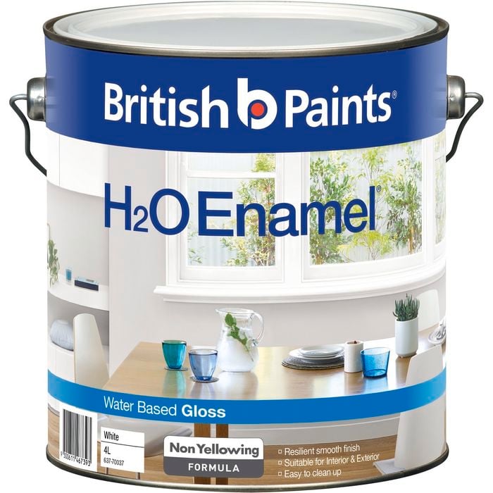 British Paints 4L White Gloss H2O Enamel - 4L