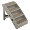 Costway 4 Steps Folding Pet Stairs Portable Pet Climbing Ladder w/Side Rails Felt Pads-Grey