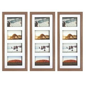 3PK Frankie & Me Shadow 8x20'' Picture Frame Photo Holder Home Decor Dark Oak