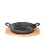 Pyrolux Pyrocast Cast Iron Oval Gratin with Maple Tray 15.5x10cm
