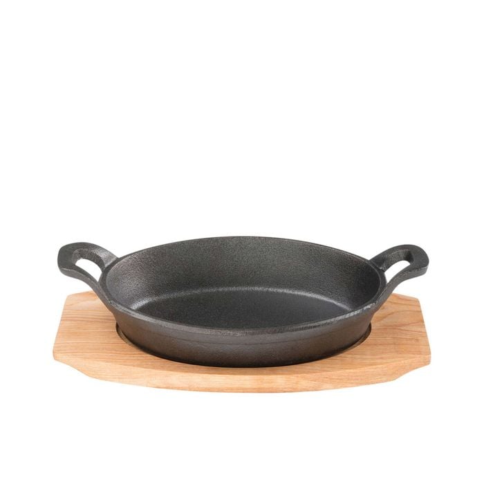 Pyrolux Pyrocast Cast Iron Oval Gratin with Maple Tray 15.5x10cm ...