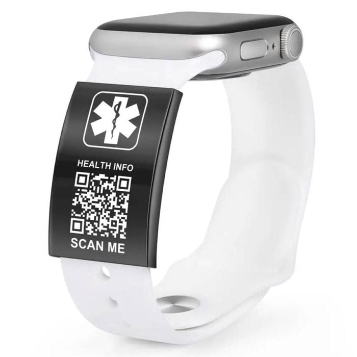 MEDI-ID  Medical ID 24mm Watch Band Sleve Black