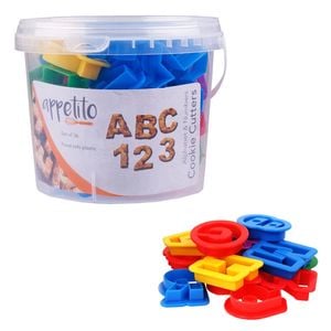 Appetito Alphabet & Number Cookie Cutters in Tub 36pc