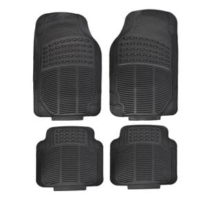 All Set Black PVC Car Floor Mat - 4 Piece