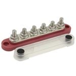 Switch Boss Red Positive 6 Gang M8 150A Bus Bar with Clear Push-On Cover for 12v/24v