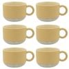 6PK Ecology Stoneware Kitchenware Hull Drinking Mug Cup 370ml/14cm Lemon