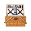 Alfresco 4 Person Picnic Basket Set Wooden Blanket Cooler Bag Outdoor Insulated