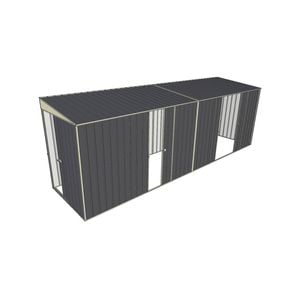 Build-a-Shed 1.5 x 6 x 2m Single and Double Sliding Side Door Skillion Shed - Grey