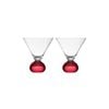 2pc Tempa Zephyr Spherical Martini Drinking Glasses Set 12cm Ruby Red