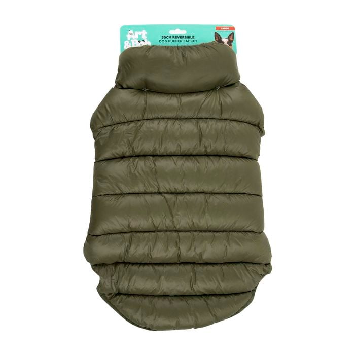 Art & Bob 50cm Green Large Reversible Puffer Dog Jacket