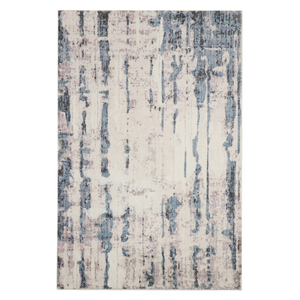 Fab Habitat 160x230cm Blue Anini Modern Distressed Machine Washable Rug