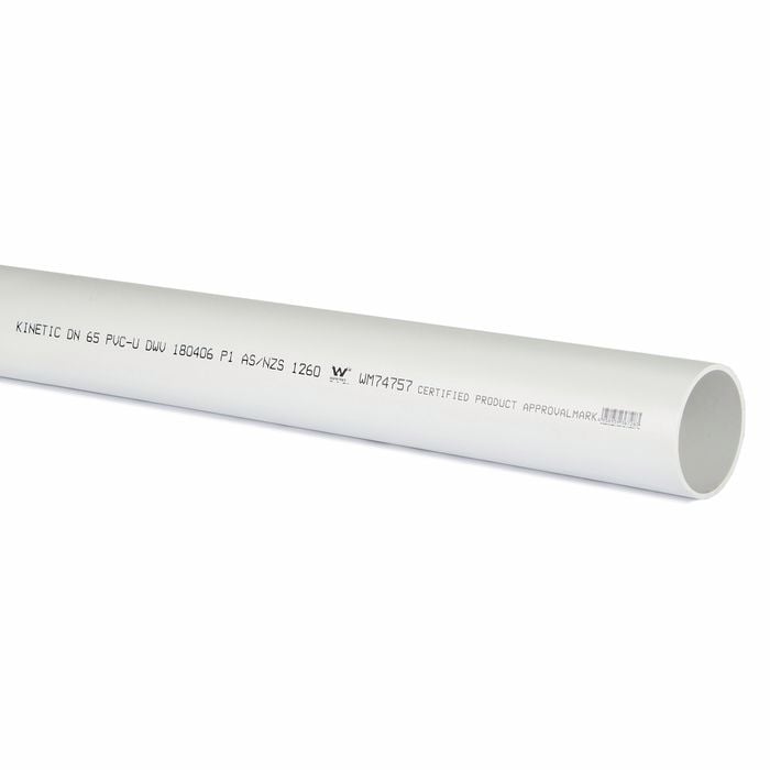 Kinetic 65mm x 1m PVC DWV Pipe