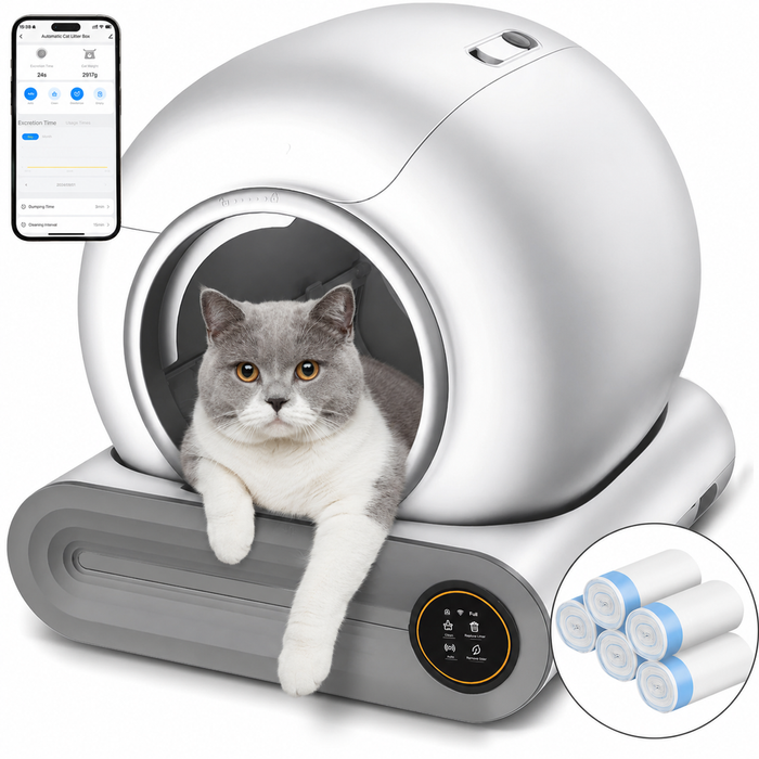 Advwin Self Cleaning Cat Litter Box + 75 Count Cat Litter Box Liners