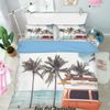 3D Green Palm Tree Beach Quilt Cover Set Bedding Set Pillowcases  172