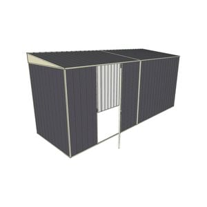 Build-a-Shed 1.5 x 4.5 x 2m Single Hinged Side Door Skillion Shed - Grey